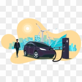 Electric Cars - Electric Car, HD Png Download - speeding car png