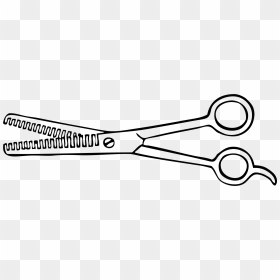Line Art,angle,wing - Thinning Shears Clipart, HD Png Download - scissors graphic png