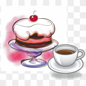 Vintage Cafe Coffee Art - Tea And Cake Clipart, HD Png Download - coffee art png