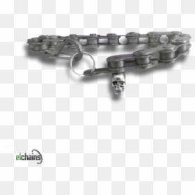 Stainless Steel Skull Bike Chain Bracelet - Chain, HD Png Download - metal skull png