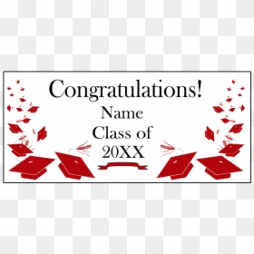 Click For Larger Picture Of Personalized Red Mortarboard - Graduation Ceremony, HD Png Download - congratulations banner png