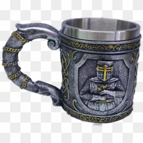 Double Handle Horn Skulls Beer Cup Viking Warrior Skulls - Mug, HD Png Download - beer cup png