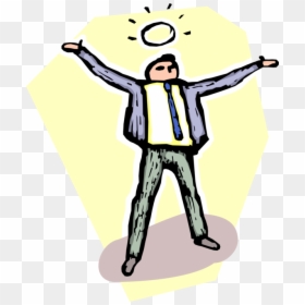 Vector Illustration Of Businessman Saint With Halo - Illustration, HD Png Download - halo vector png