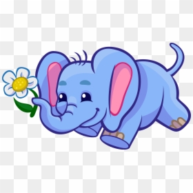 Clipart Of Using, Elephant And Poll - Slon Kreslený, HD Png Download - pink elephant png