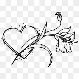 Black And White Hand Painted Simple Love Vector - Png Simple Love, Transparent Png - love vector png