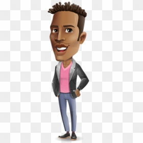 Young African American Man Cartoon Vector Character - Animated African American Man, HD Png Download - young man png