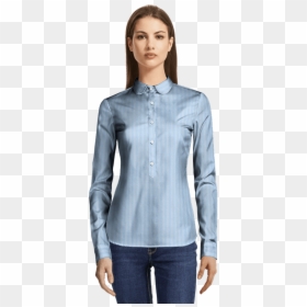 Black 3/4 Sleeve Lady Collar Cotton Shirt"  	 	 Data-width="136 - Female Corporate Suits Peak Lapel, HD Png Download - mujer sexy png