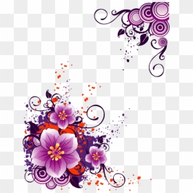 Vector Flowers Cdr Free - Purple Flower Vector Free Download, HD Png Download - swirl png free