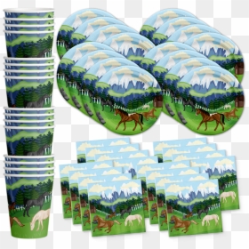Wild Horses Birthday Party Tableware Kit For 16 Guests - Amazon Party Supplies For Horse, HD Png Download - wild horse png