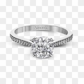18k White Gold Engagement Ring - Engagement Ring, HD Png Download - gold wedding rings png
