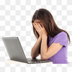 Sad Girl With Laptop Png Image - Sad Girl With Laptop Png, Transparent Png - laptop image png
