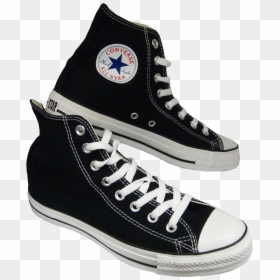 Converse Shoes Png - Black High Top Converse Png, Transparent Png - white converse png