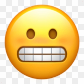 #emoji #emojiface #embarrassed #blush #whoops #oof - Teeth Emoji, HD Png Download - embarrassed png