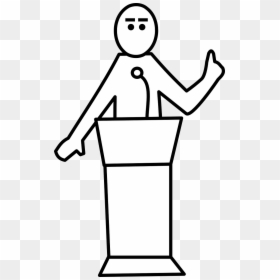 Speech Clipart Black And White, HD Png Download - speaker podium png