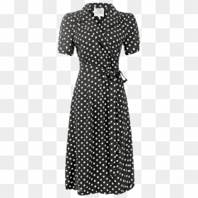 Vintage Polka Dot Wrap Dress, HD Png Download - white polka dot png