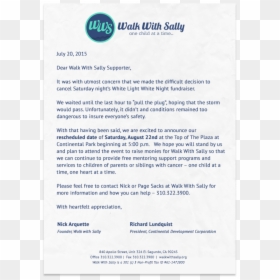 Walk With Sally, HD Png Download - thank you for your support png