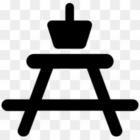 Basket On Top Of Table - Picnic Icon .png, Transparent Png - sitting at table png