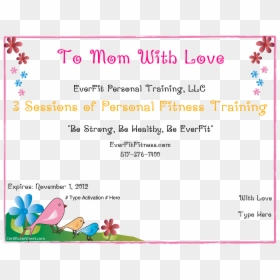Customizable Gift Certificate - Mothers Day Certificates, HD Png Download - certificate template png