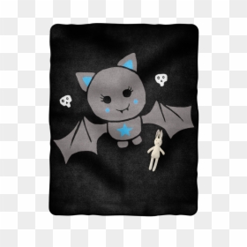 Blue Cute Bat On Black Baby Blanket - Linens, HD Png Download - cute bat png