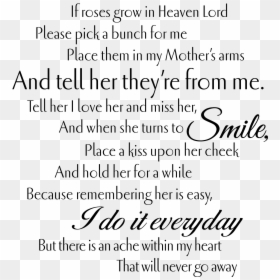 If Roses Grow In Heaven Poem Modern, HD Png Download - poem png