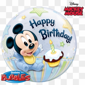 Baby Mickey Mouse 1st Birthday Balloons , Png Download - Mickey Mouse Happy First Birthday Boy, Transparent Png - birthday baloons png