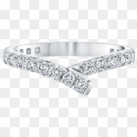 Ribbon Diamond Wedding Band - Engagement Ring, HD Png Download - curved ribbon png