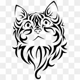 Sad Face Cat Tattoo - Cat Tattoos Transparent, HD Png Download - kitten.png