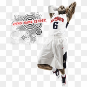 Lebron James Usa Hd, HD Png Download - lebron dunk png