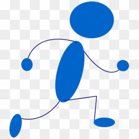Blue Man Clipart, HD Png Download - running stick figure png