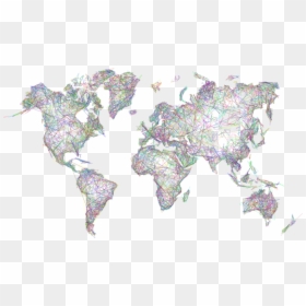 Abstract World Map Png Transparent Picture - World Map Black Template, Png Download - transparent abstract png