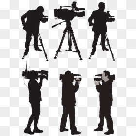 Operator Silhouette Illustration Reporter - Cameraman Silhouette, HD Png Download - camera man png