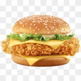 Double Cheese Chicken Burger, HD Png Download - veg burger png