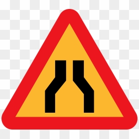 Dangerous Left Bend Sign, HD Png Download - zig zag png