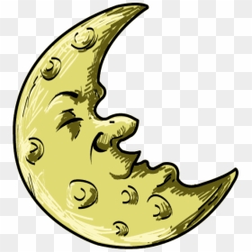 Cartoon Half Moon Png, Transparent Png - moon png