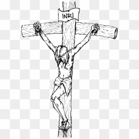 Jesus On Cross Drawing, HD Png Download - cross png