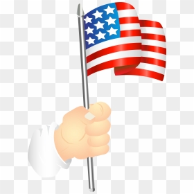 Flag In Hand Png, Transparent Png - american flag png