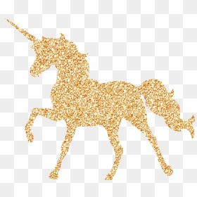 Gold Glitter Unicorn, HD Png Download - unicorn png
