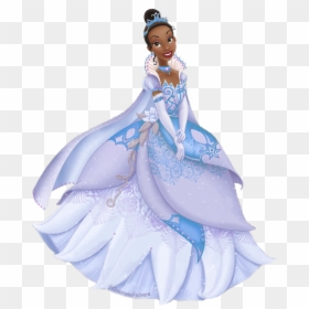 Princess Tiana In Her New Winter Blue Dress - Disney Princess Tiana Blue Dress, HD Png Download - blue dress png