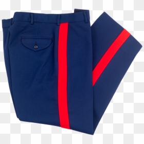 Marine Blue Pants Red Stripe, HD Png Download - blue dress png
