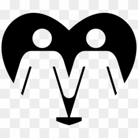 Familiar Group Of Two Women Couple In A Heart - Pareja Icono Png, Transparent Png - two heart png