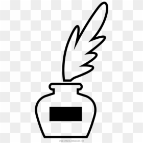 Quill And Ink Coloring Page Clipart , Png Download - Plumas De Tintas Para Dibujar, Transparent Png - quill and ink png