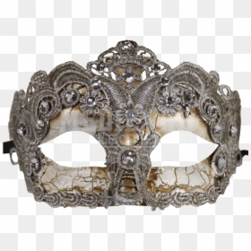 Kayso Women"s Brocade Lace Masquerade Mask, Silver - Mask, HD Png Download - silver masquerade mask png