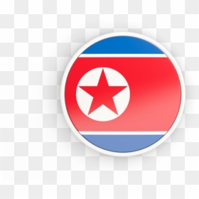 Round Icon With White Frame - North Korean Flag Circle, HD Png Download - north symbol png