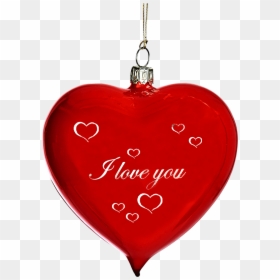 Glass Heart Red Opal "i Love You - Love You, HD Png Download - we love you png