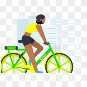 Lime B Bike Icon, HD Png Download - person riding bike png