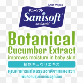 Sanisoft แซนนิซอฟท์ ผ้าเปียก Wipes Baby Wipes Cucumber - Paper Product, HD Png Download - baby wipes png