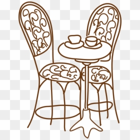 Drawing Chairs Jpg Black And White Library - Table With Chairs Cartoon Drawing, HD Png Download - black table png