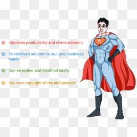 Custom Web Development - Cartoon, HD Png Download - superman .png