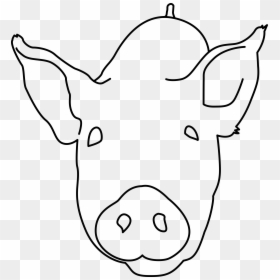 Outline Of Pig Head Clipart , Png Download - Pig Head Line Drawing, Transparent Png - pig head png