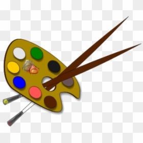 Palette And Paint Brushes - Palette, HD Png Download - paintbrush and palette png